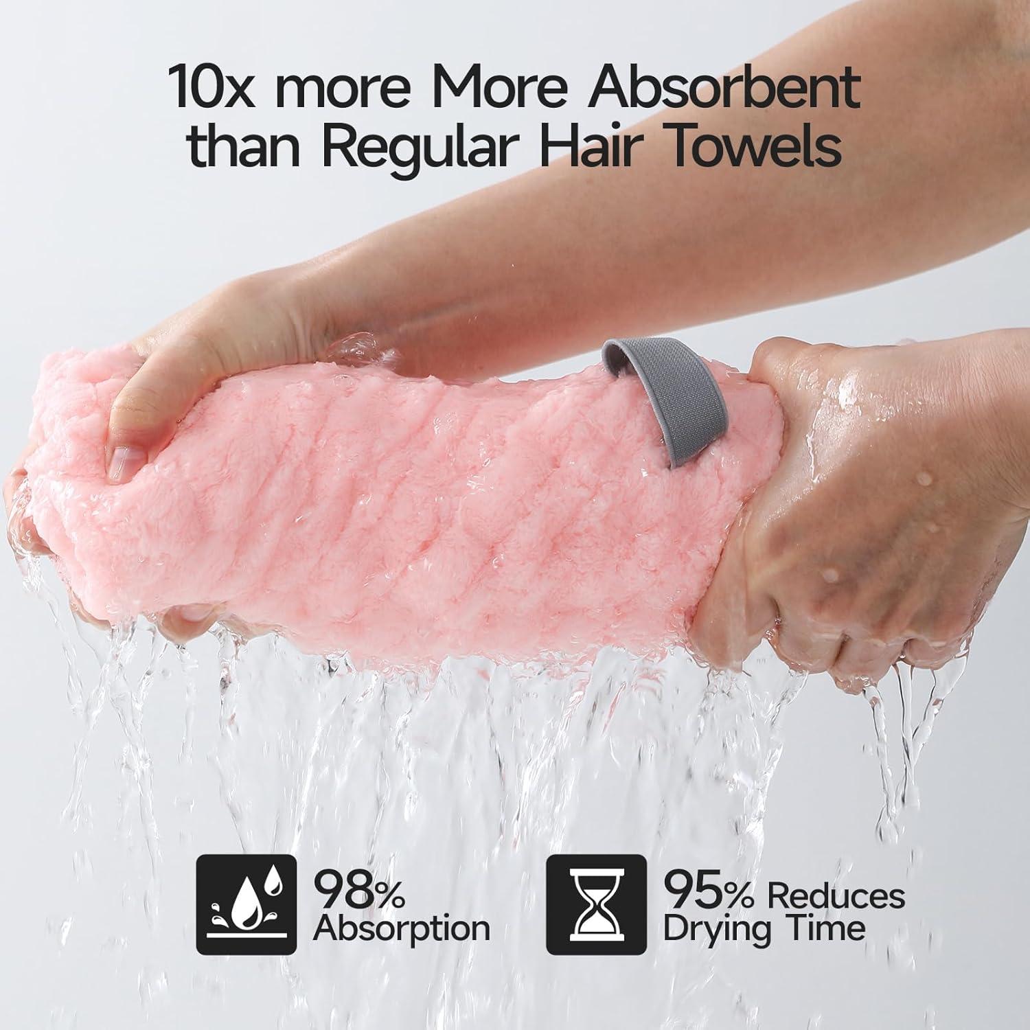 Toalla de Microfibra Rosa REDKISS 61x107 cm para Cabello