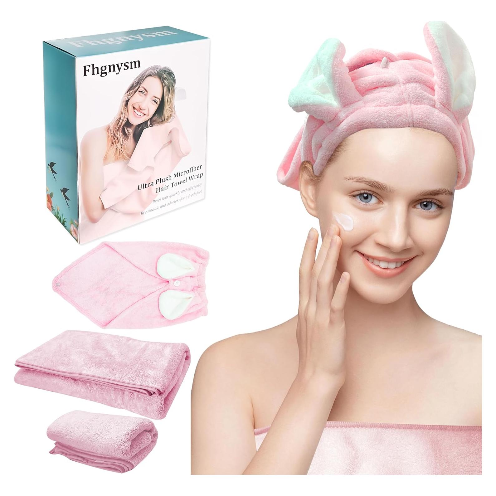 Juego de Toallas de Microfibra Premium fhgnysm 3 Piezas Coral