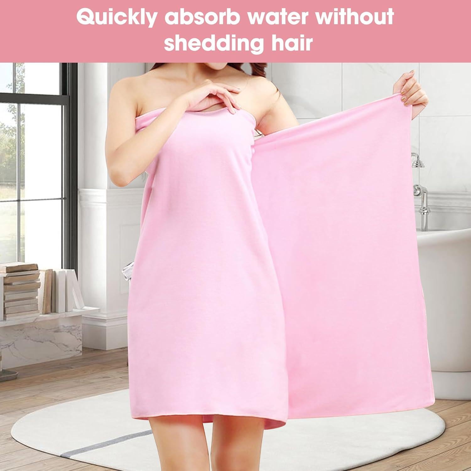 Juego de Toallas de Microfibra Premium fhgnysm 3 Piezas Coral