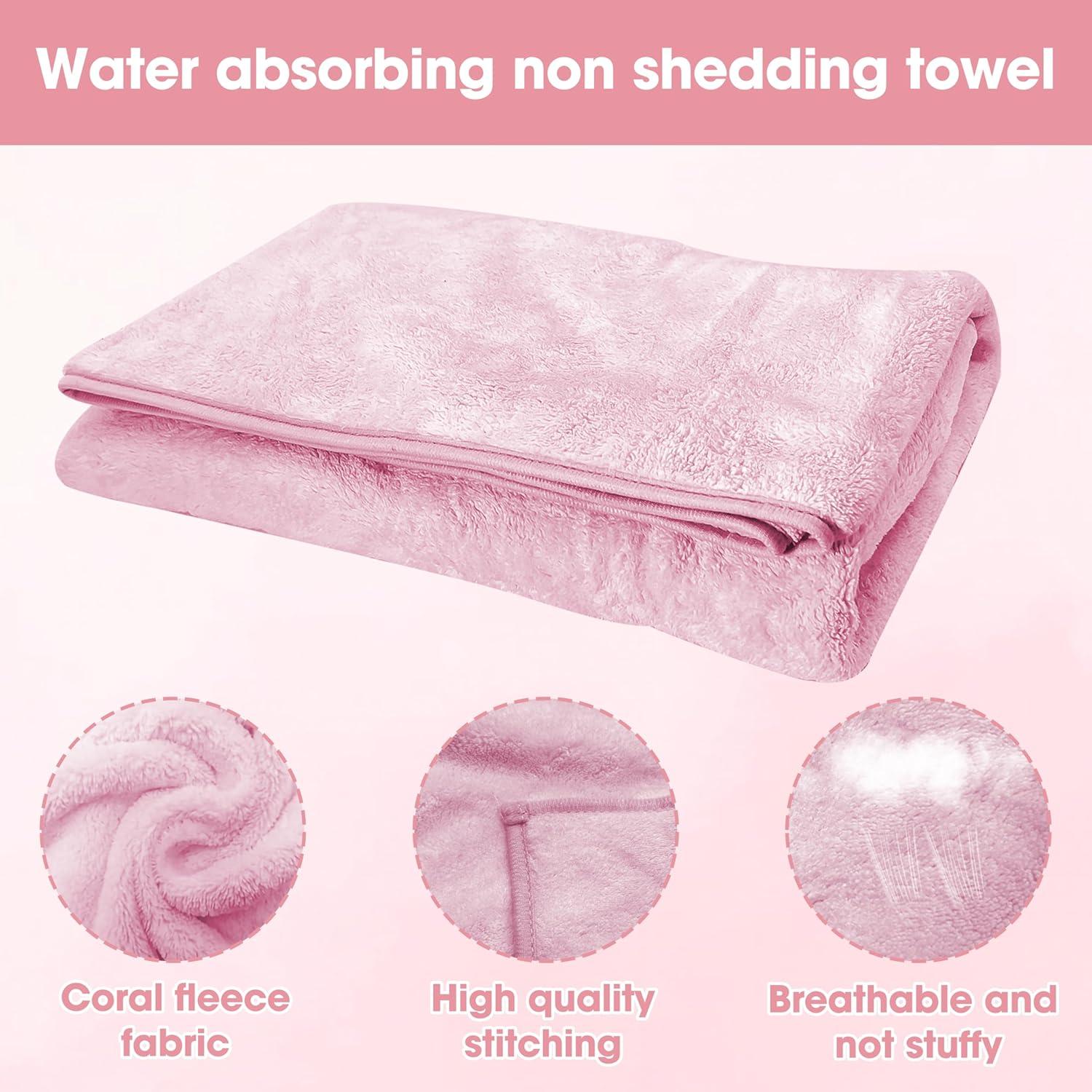 Juego de Toallas de Microfibra Premium fhgnysm 3 Piezas Coral