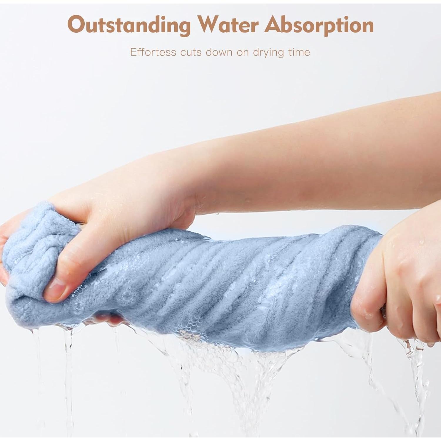 Toalla de Microfibra OEAGO para Cabello - 3 Unidades Anti Frizz