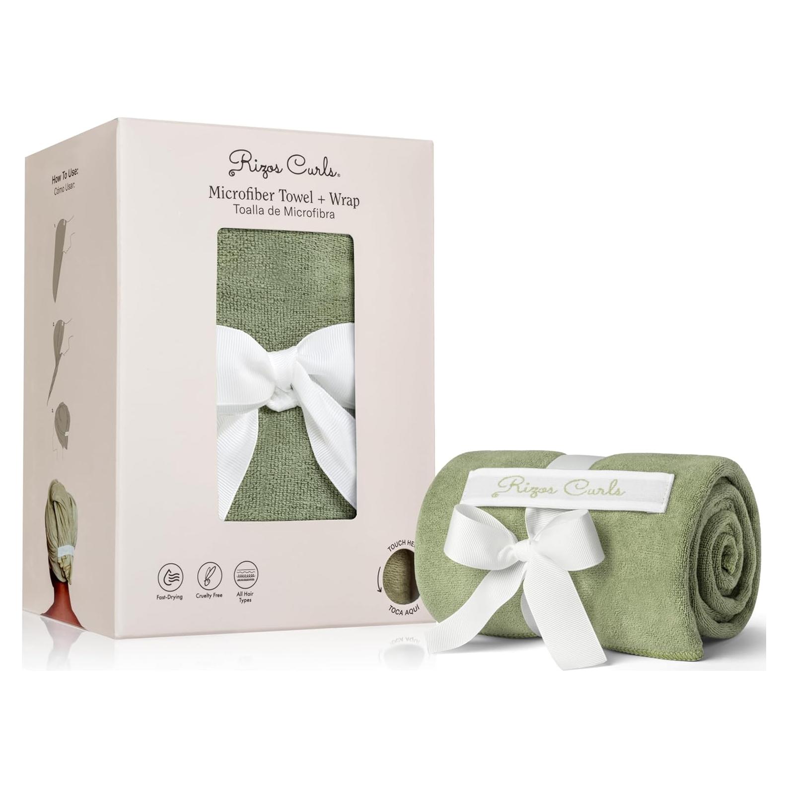 Toalla de Microfibra Rizos Curls Verde 98.5x81.5cm - Secado Rápido