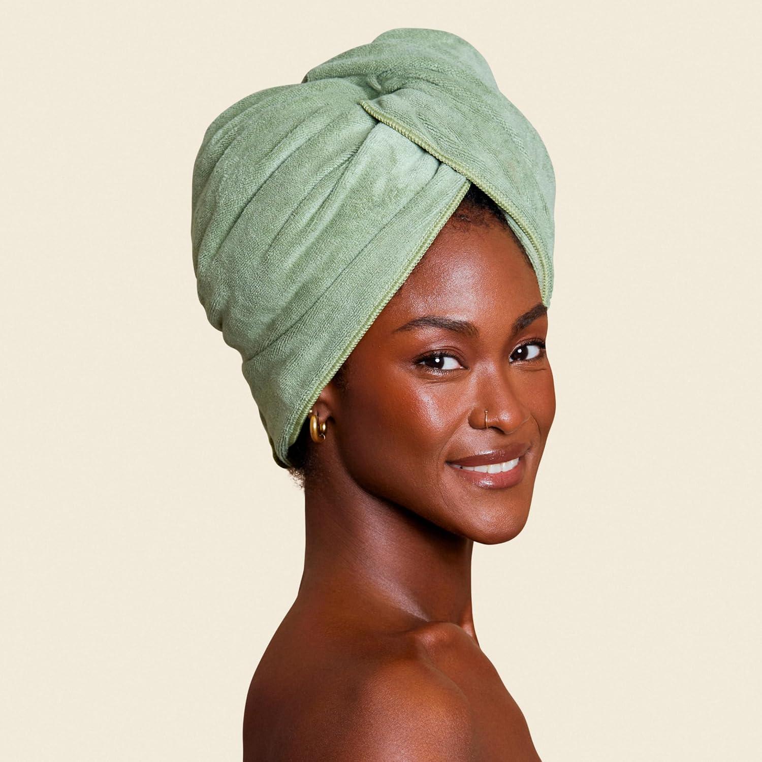 Toalla de Microfibra Rizos Curls Verde 98.5x81.5cm - Secado Rápido