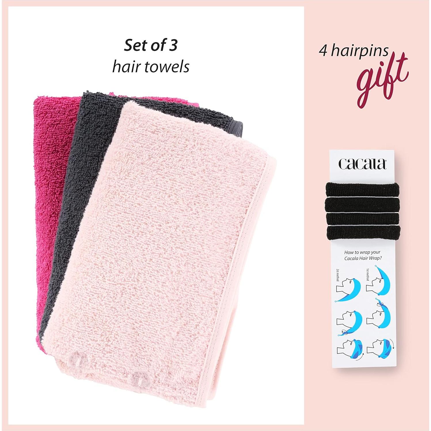 Gorro de Ducha Cacala para Mujeres - Toalla Absorbente 3 Piezas