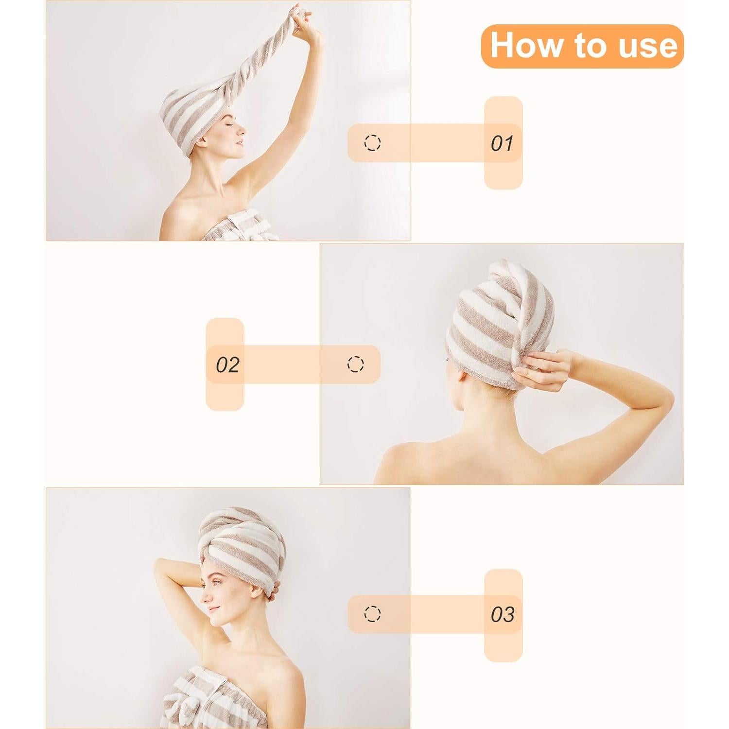 Envoltura de Toalla de Microfibra H HomeZzz M-L Raya Latte