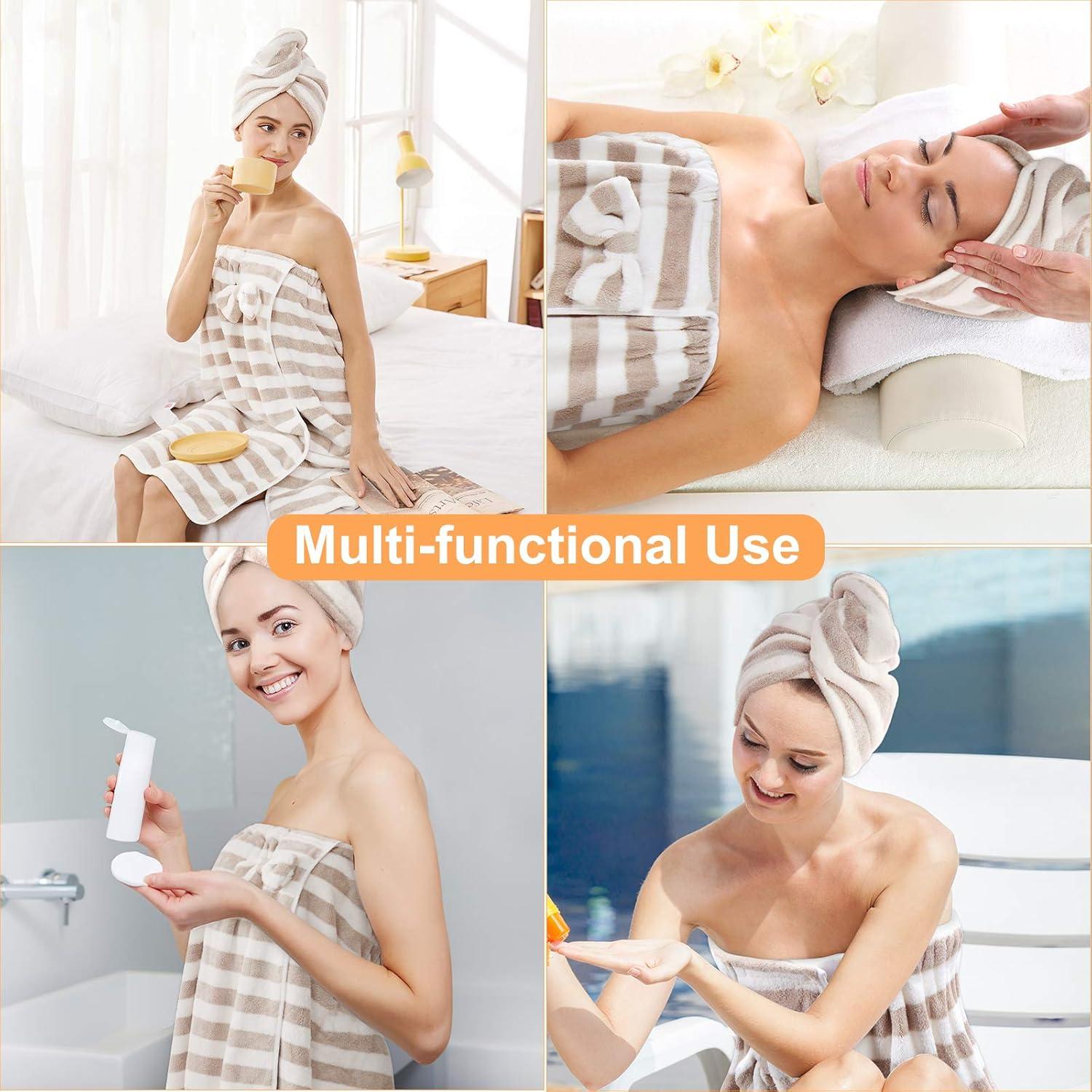 Envoltura de Toalla de Microfibra H HomeZzz M-L Raya Latte