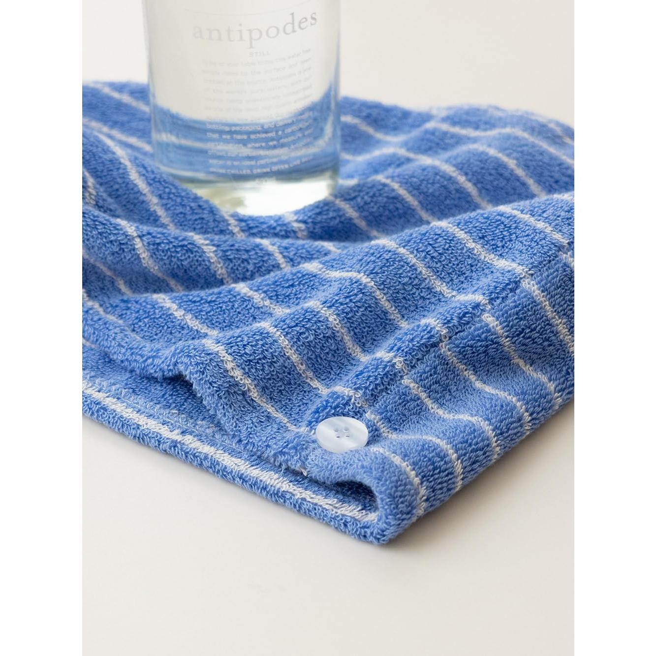 Toalla de Cabello WENSHUO 100% Algodón Ultra Absorbente Rayas