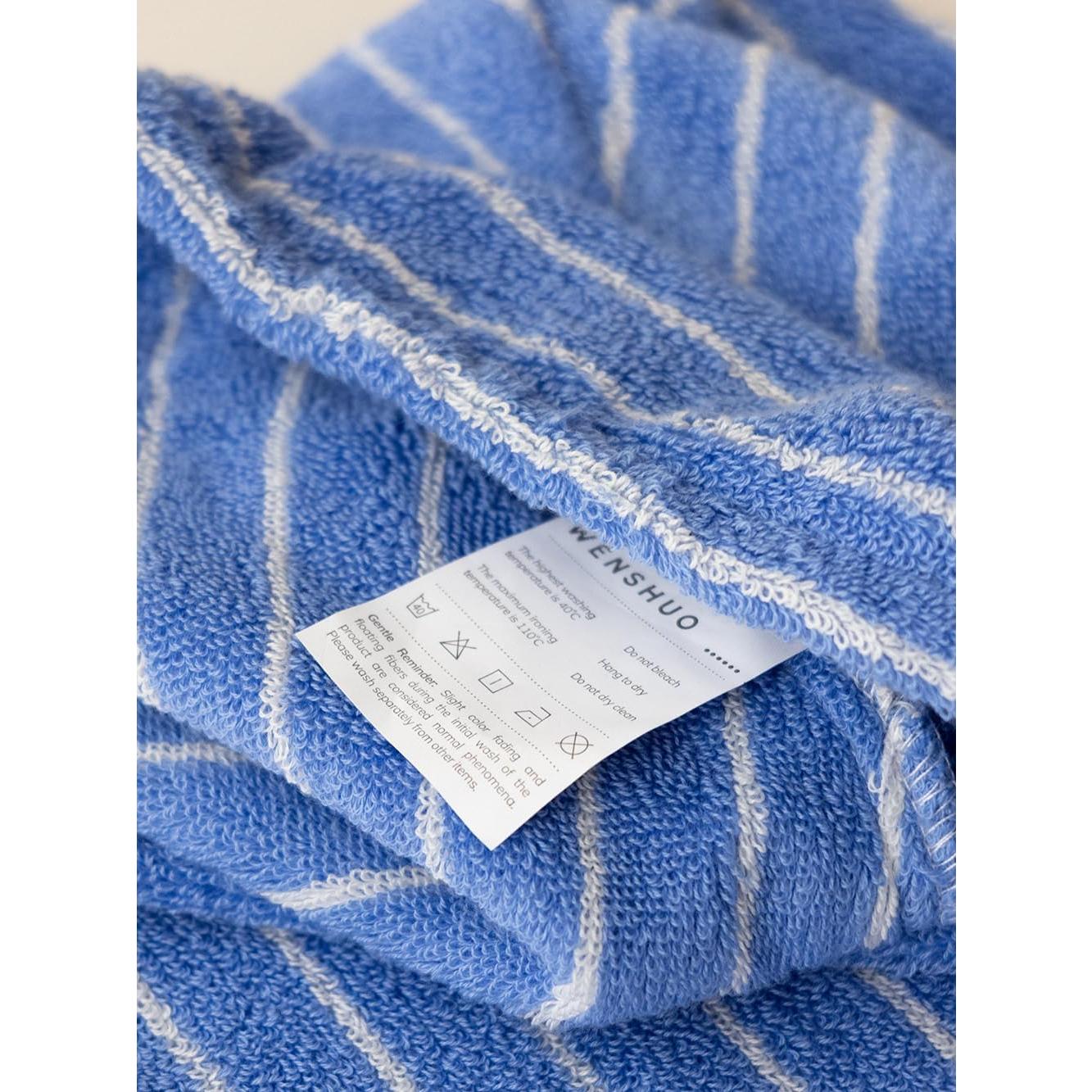 Toalla de Cabello WENSHUO 100% Algodón Ultra Absorbente Rayas