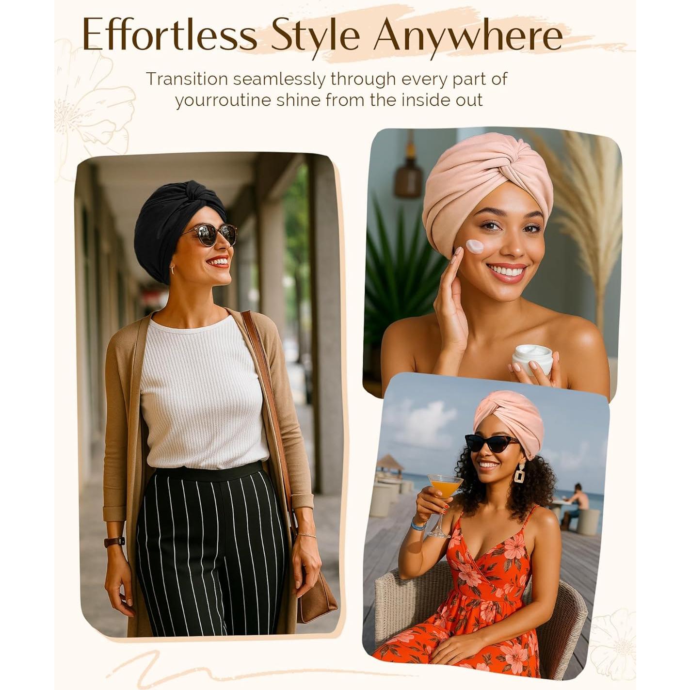 Turbante de Seda YANIBEST para Dormir - Ajuste Seguro y Suave