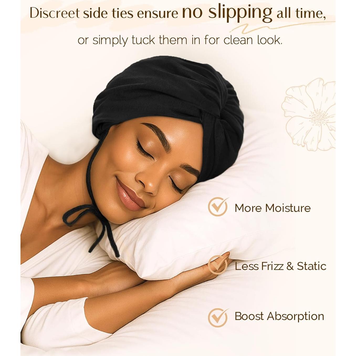 Turbante de Seda YANIBEST para Dormir - Ajuste Seguro y Suave