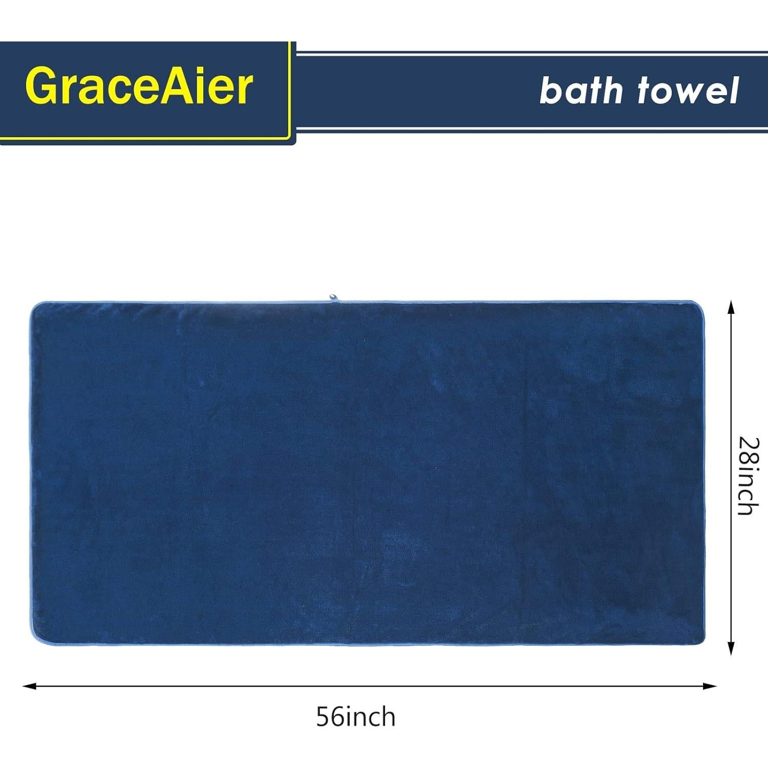Toallas de Baño GraceAier 4 Pack Microfibra 71x142 cm Secado Rápido