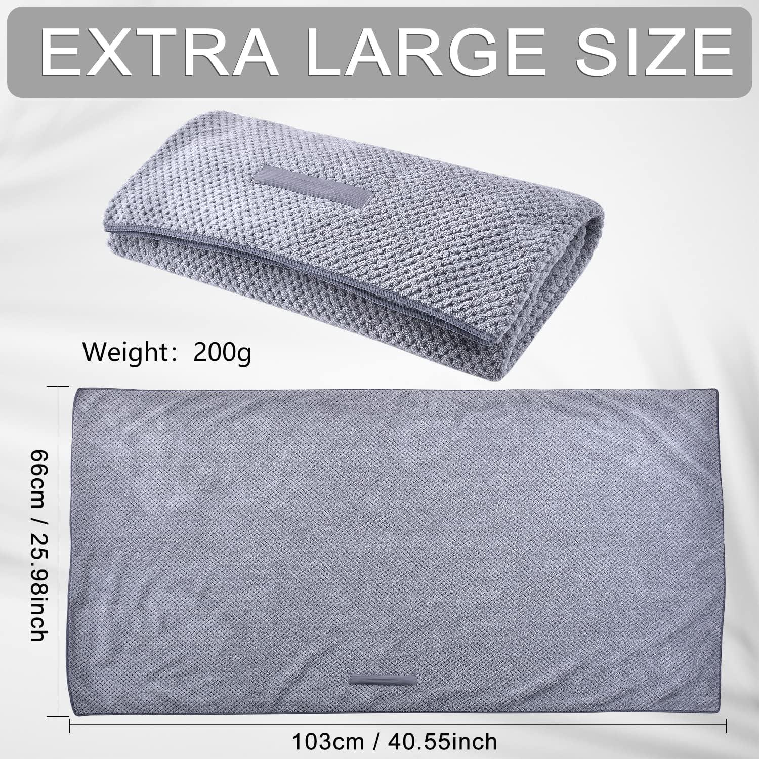 Toalla de Cabello Grande WKJHO Microfibra Gris 101.6x67.3cm