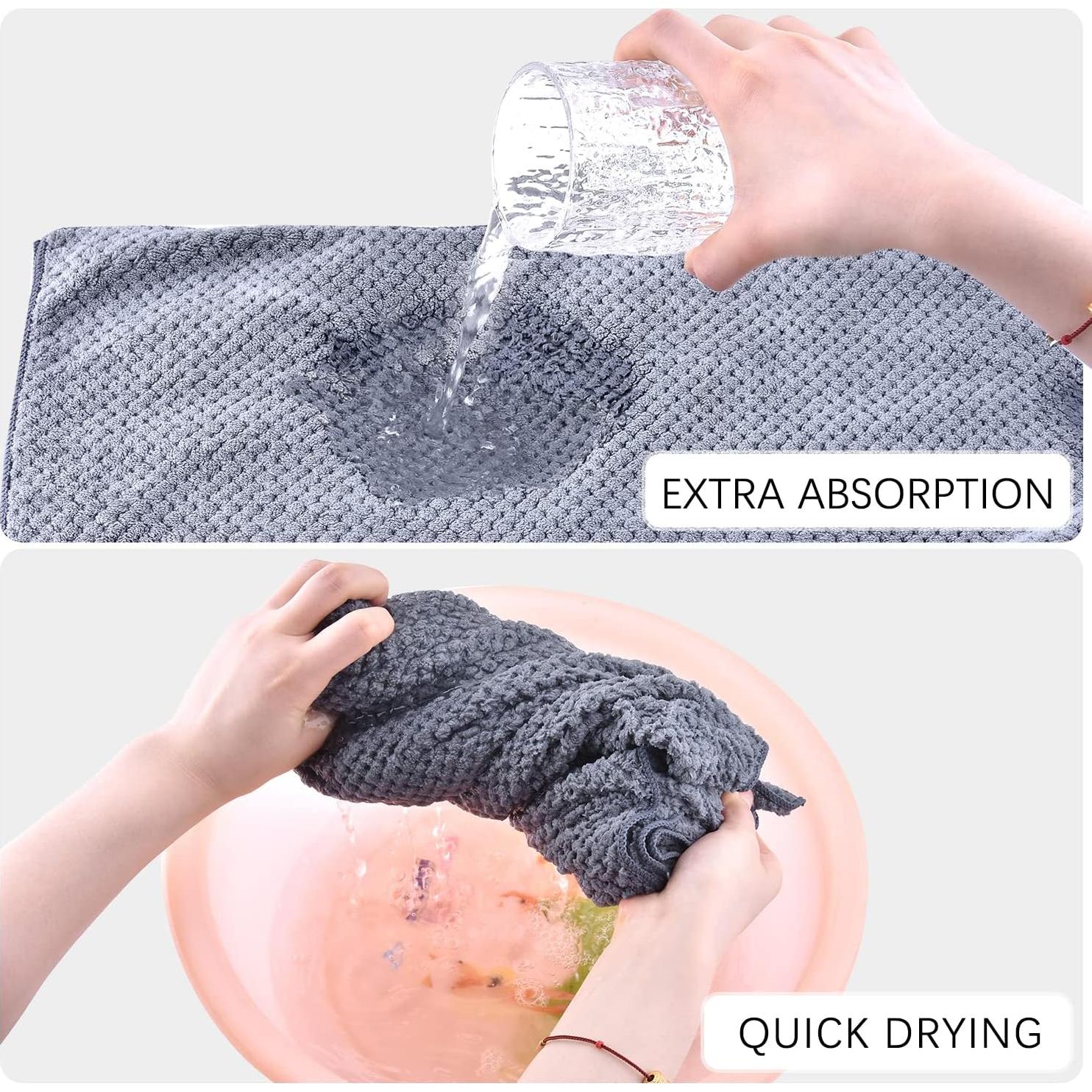 Toalla de Cabello Grande WKJHO Microfibra Gris 101.6x67.3cm