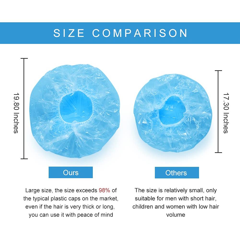 Gorros de Ducha Desechables Maltose 100 Pcs 50.3 cm Azul