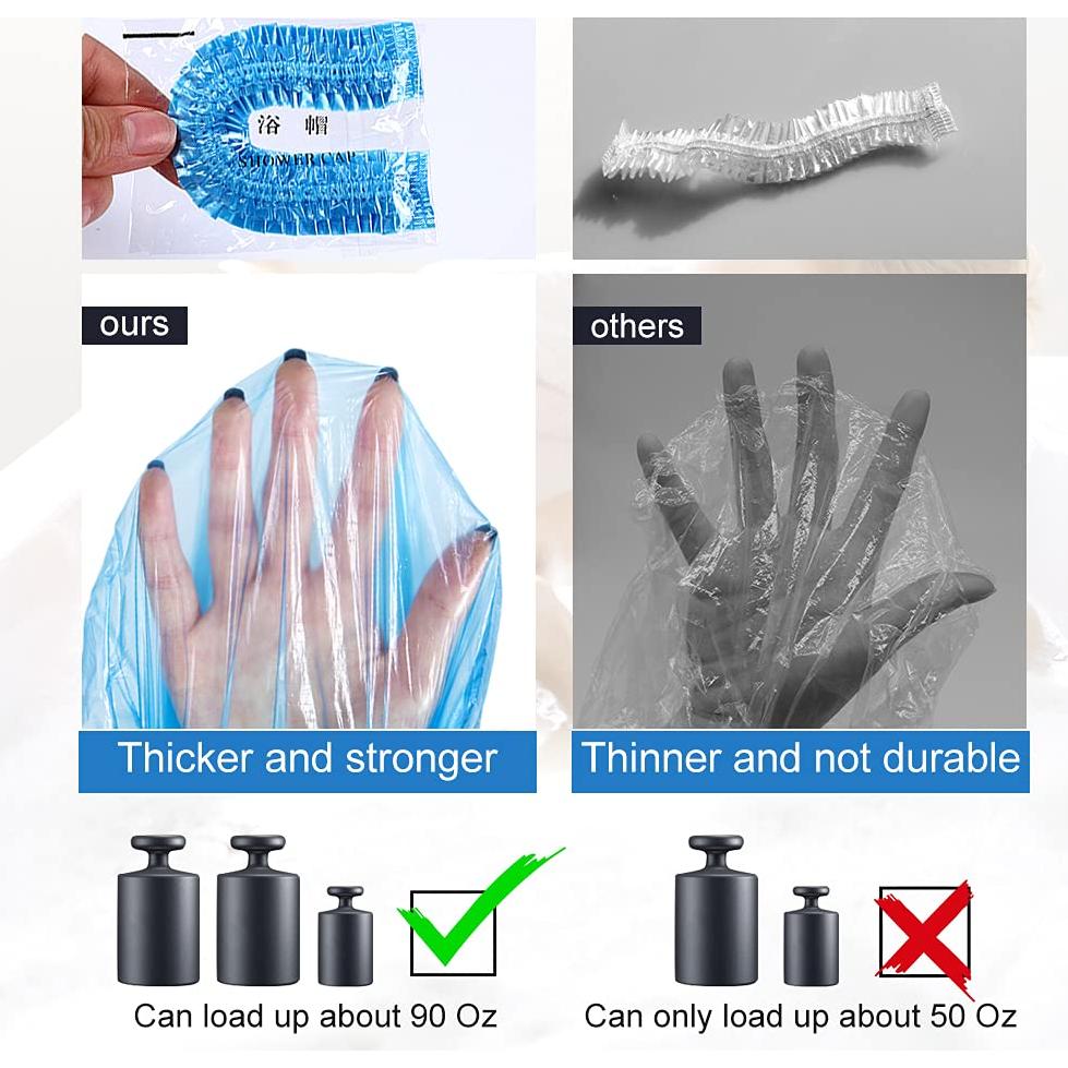 Gorros de Ducha Desechables Maltose 100 Pcs 50.3 cm Azul