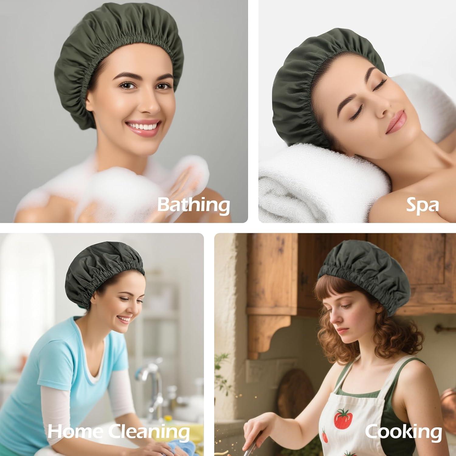 Gorro de Ducha Reutilizable VISHOP Verde Grande para Cabello