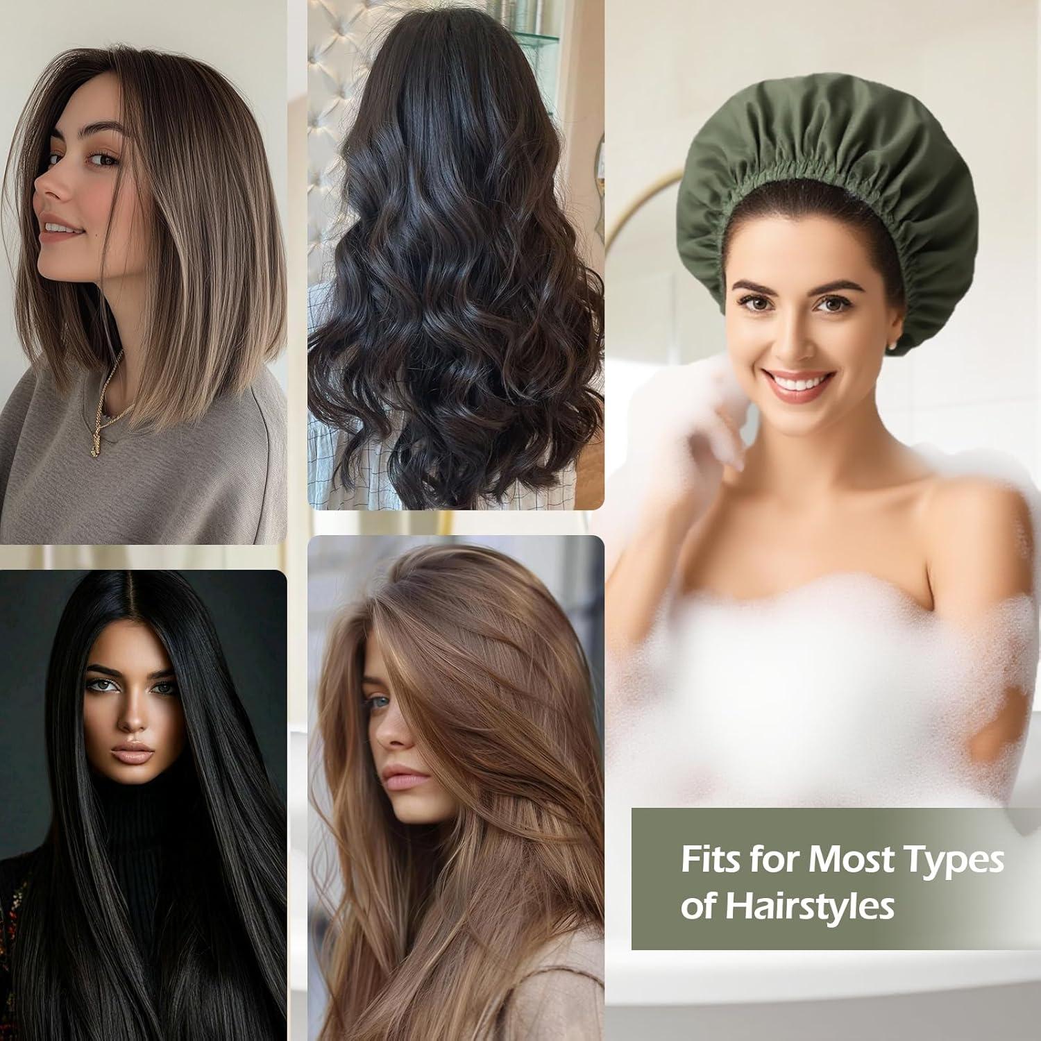 Gorro de Ducha Reutilizable VISHOP Verde Grande para Cabello