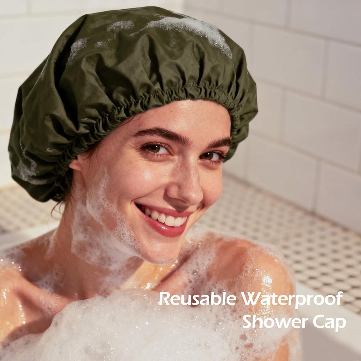 Gorro de Ducha Reutilizable VISHOP Verde Grande para Cabello