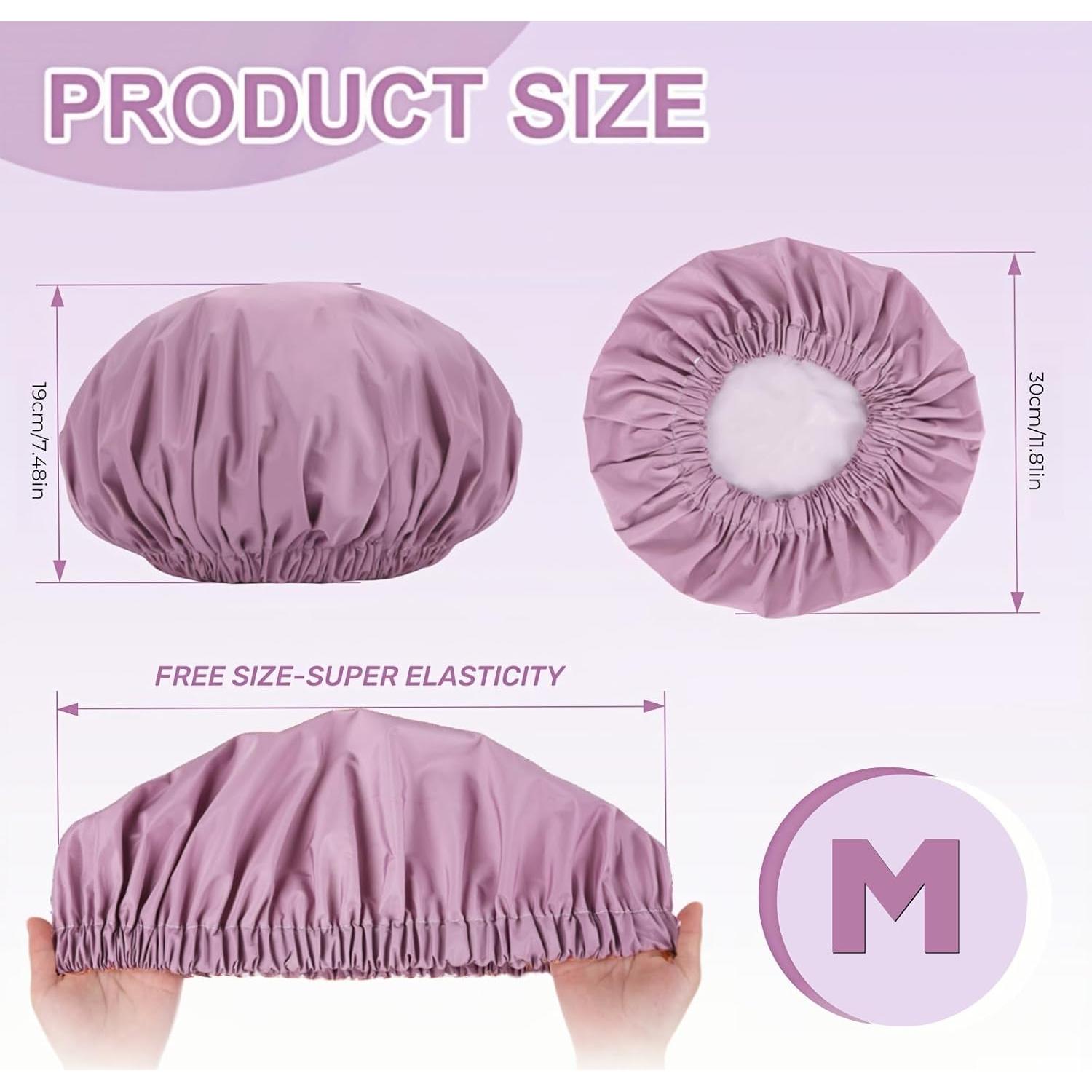 Gorro de Ducha Reutilizable TFUSOM Mediano Púrpura Impermeable