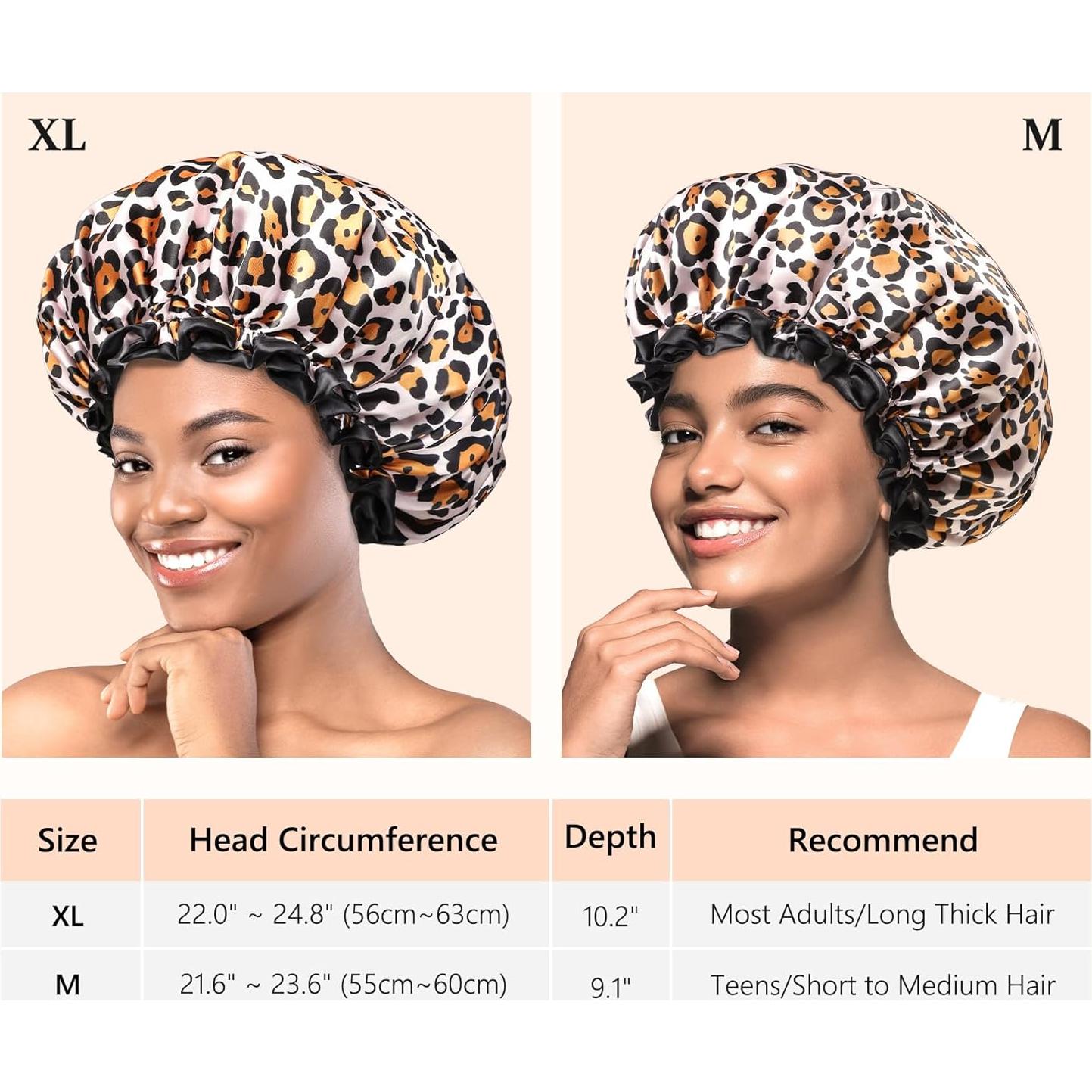 Gorro de Ducha Grande Mikimini Leopardo XL Impermeable Reutilizable