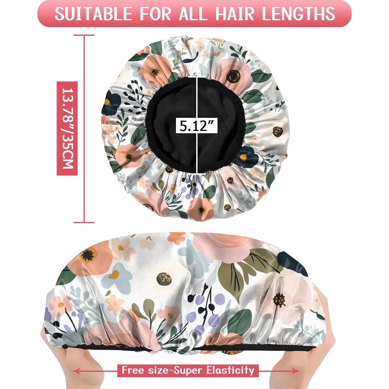 Gorro de Ducha de Toalla Deokke Triple Capa Impermeable 35 cm