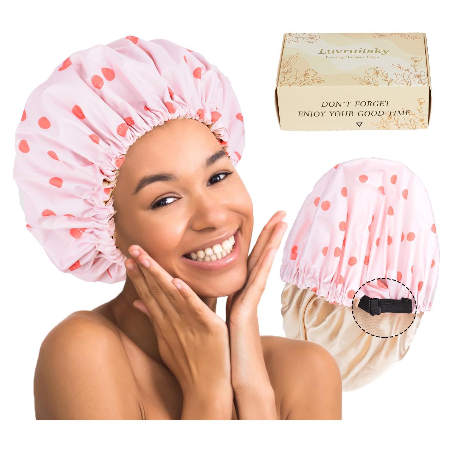 Gorro de Ducha Grande Reutilizable Luvruitaky Impermeable Satén