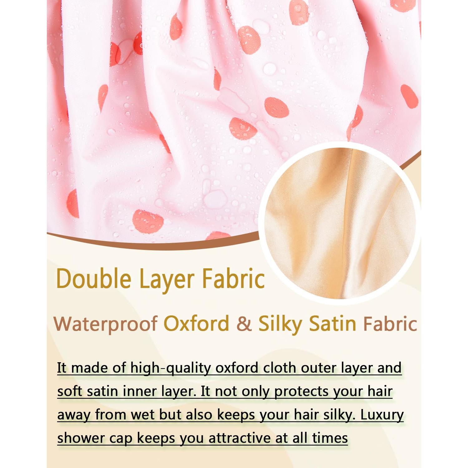 Gorro de Ducha Grande Reutilizable Luvruitaky Impermeable Satén