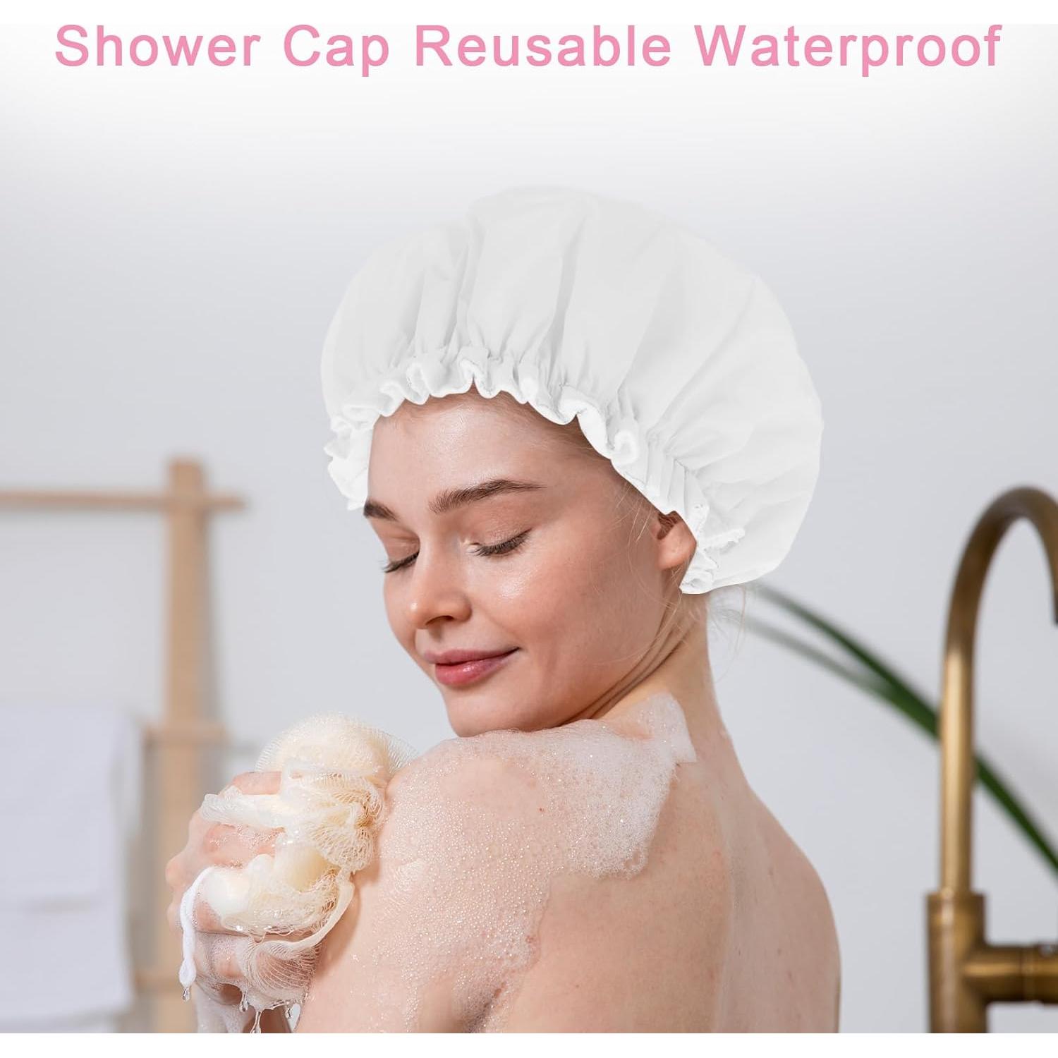 Gorro de Ducha Reutilizable JIYIN Doble Capa Impermeable 30cm