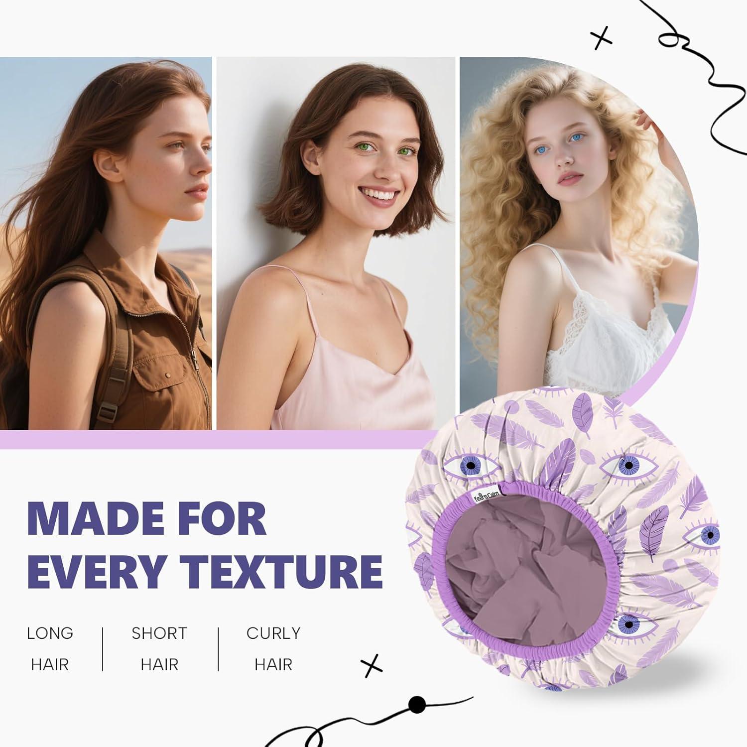 Gorra de Ducha Impermeable Años Calm Púrpura Doble Capa 33cm