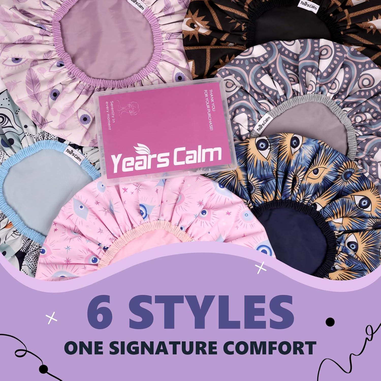 Gorra de Ducha Impermeable Años Calm Púrpura Doble Capa 33cm