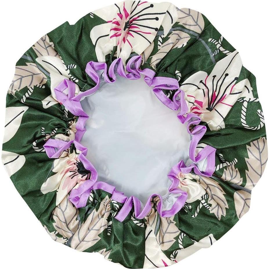 Gorra de Ducha Reutilizable Allydrew Lirios Verdes 30 cm