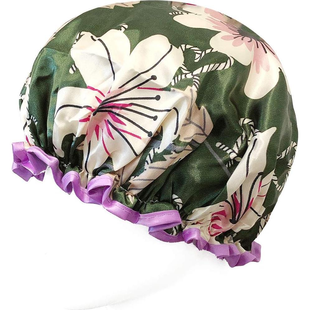 Gorra de Ducha Reutilizable Allydrew Lirios Verdes 30 cm