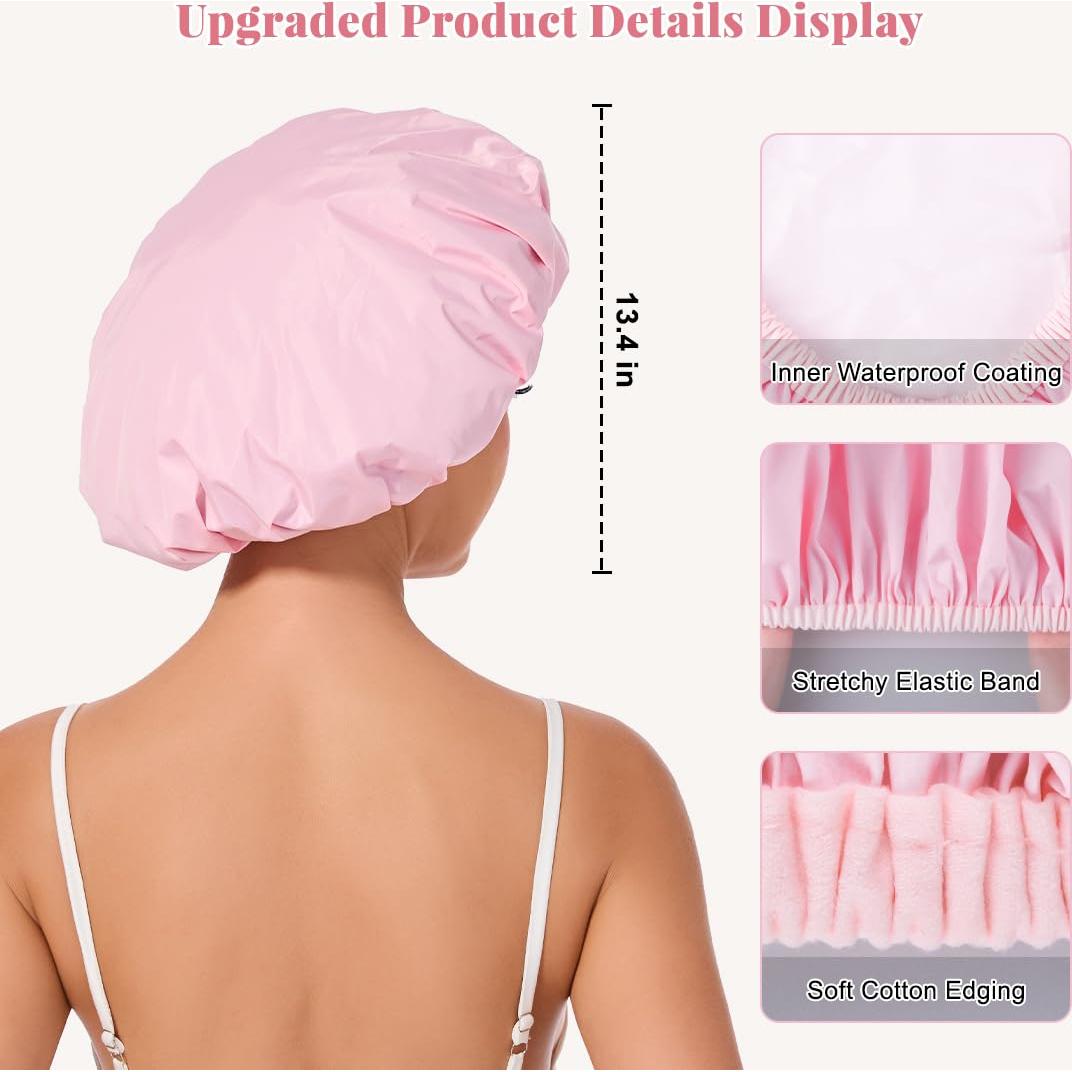 Gorro de Ducha Impermeable Reutilizable Kafteri Rosa Grande