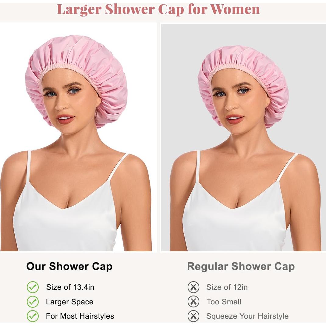 Gorro de Ducha Impermeable Reutilizable Kafteri Rosa Grande
