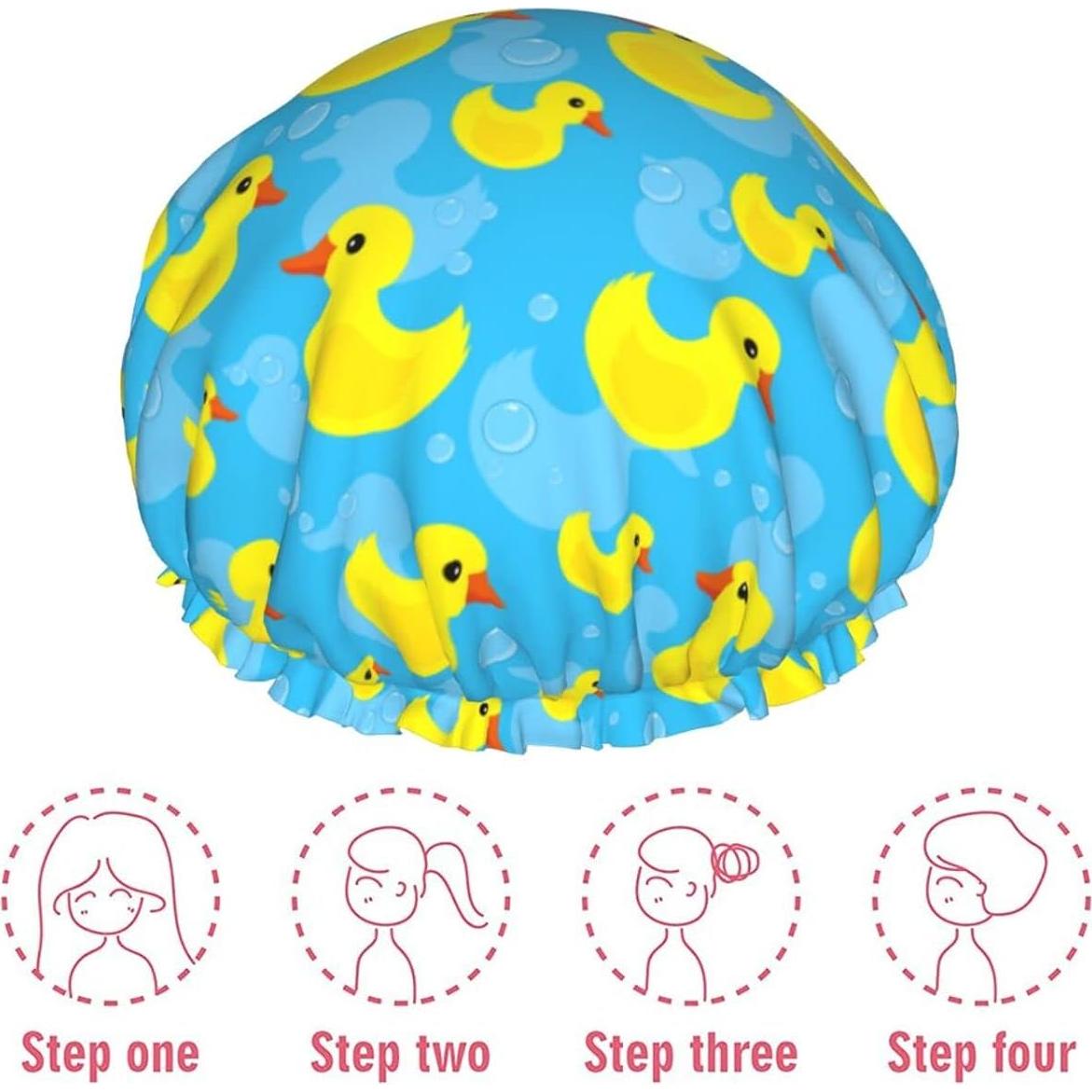 Gorro de Ducha Impermeable Reutilizable Yinzaishe Patito de Goma