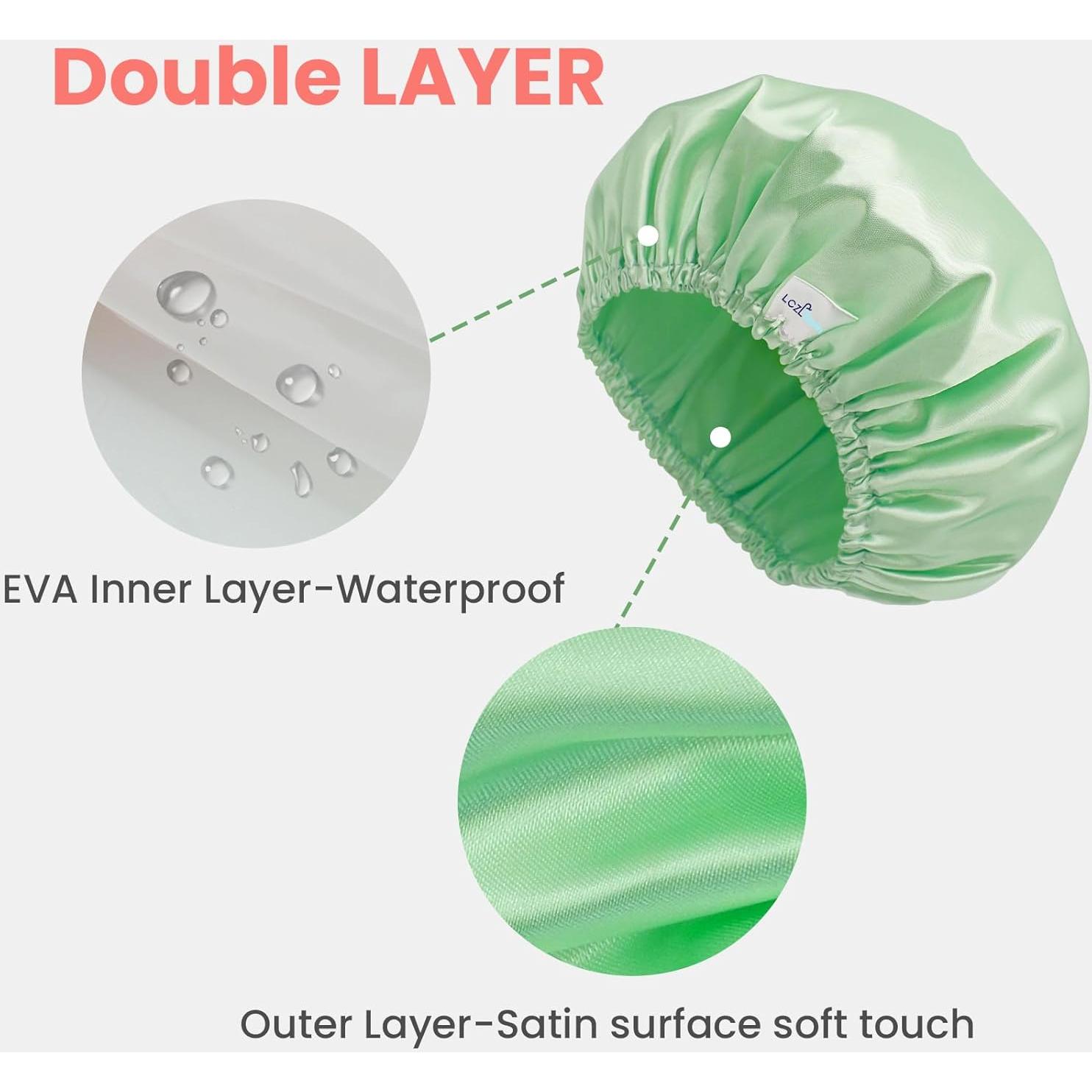 Gorros de Ducha Reutilizables LCZLBath Set 4 Piezas Doble Capa