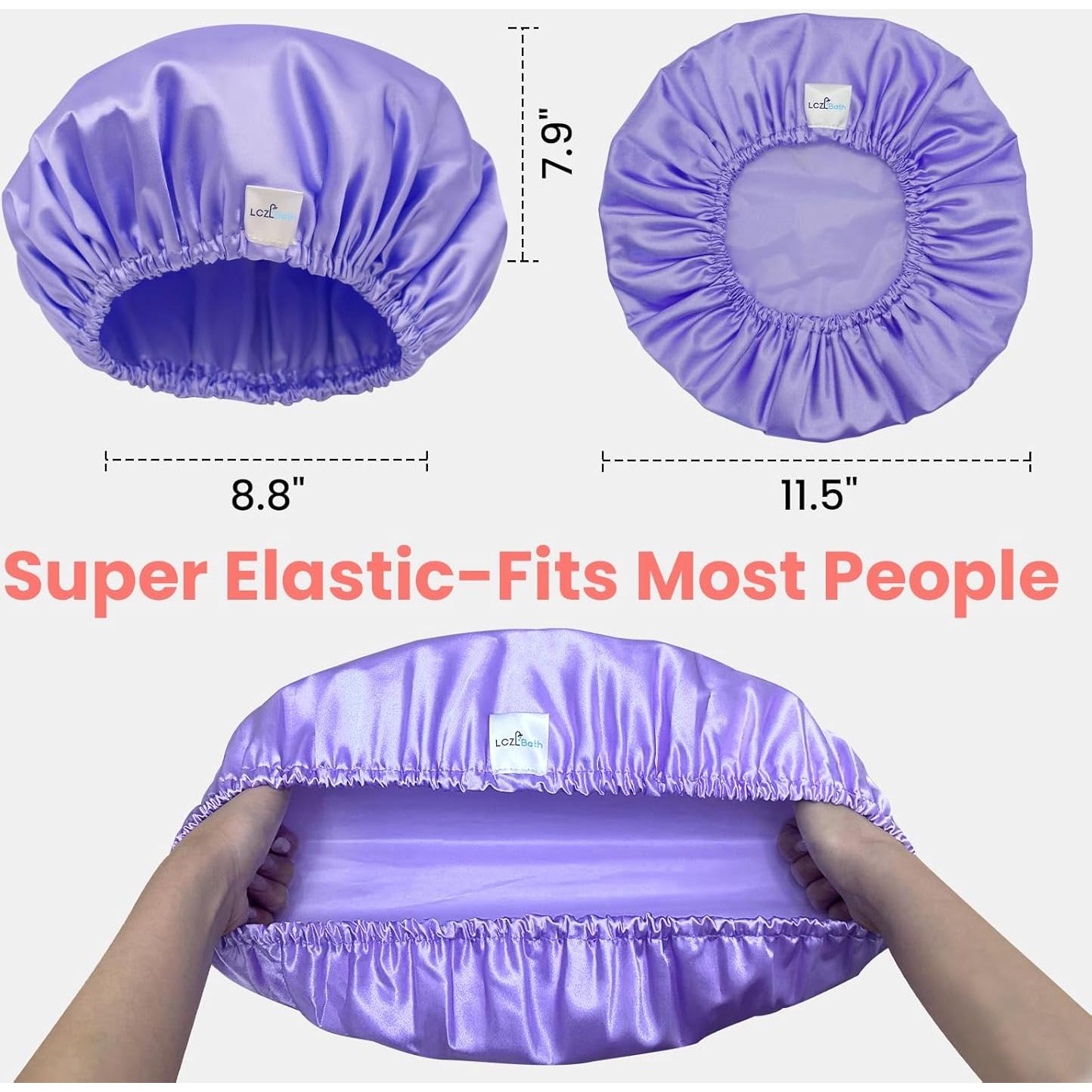 Gorros de Ducha Reutilizables LCZLBath Set 4 Piezas Doble Capa