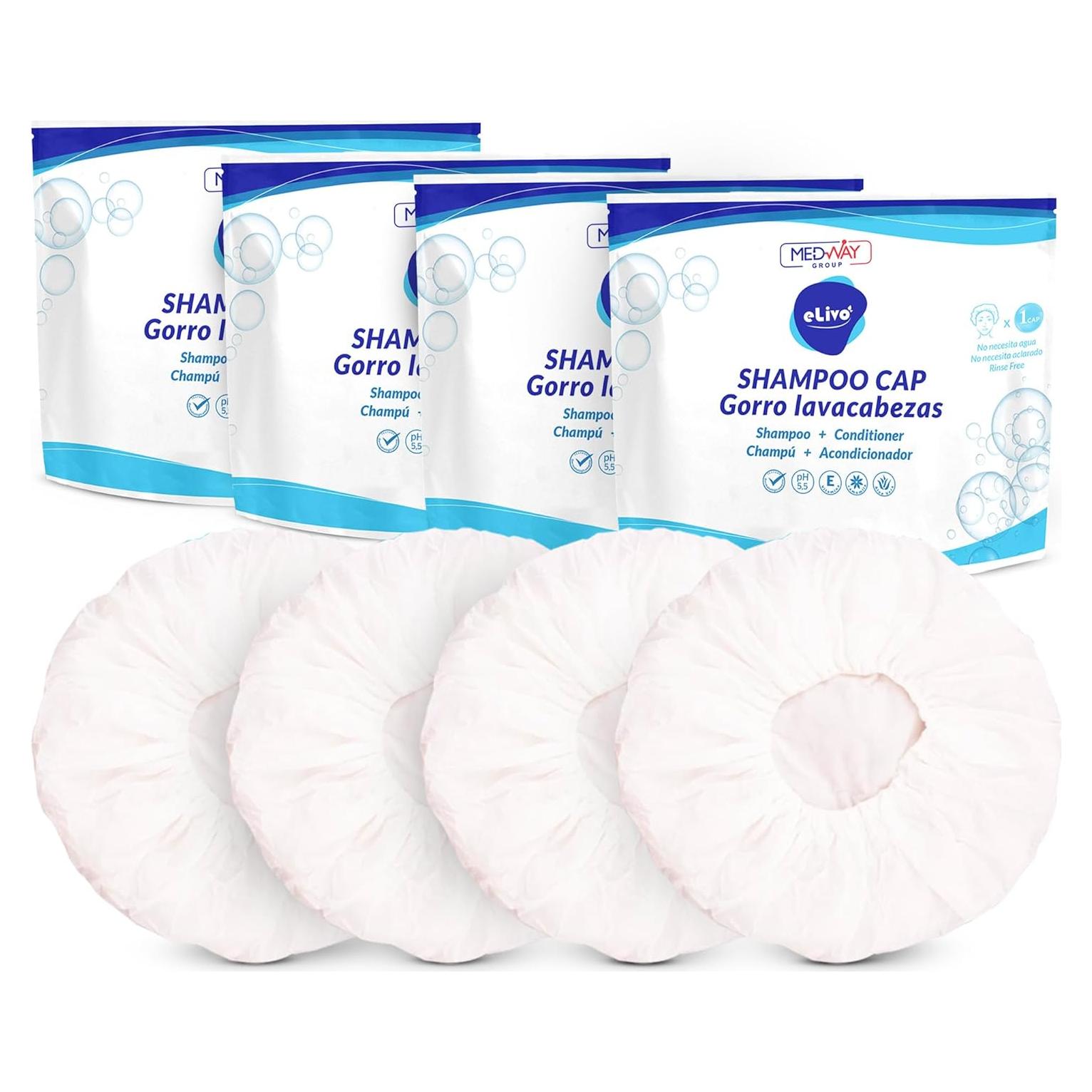 Gorro de Champú Sin Enjuague MedVance - Paquete de 4 Unidades