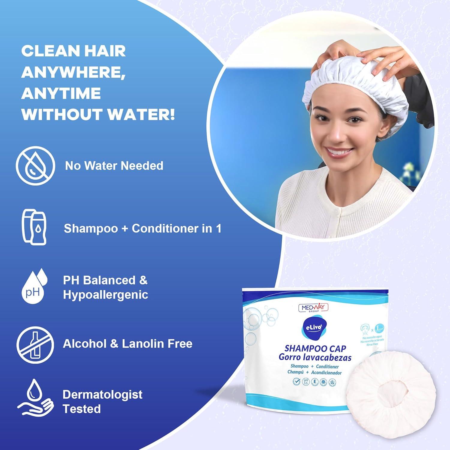 Gorro de Champú Sin Enjuague MedVance - Paquete de 4 Unidades