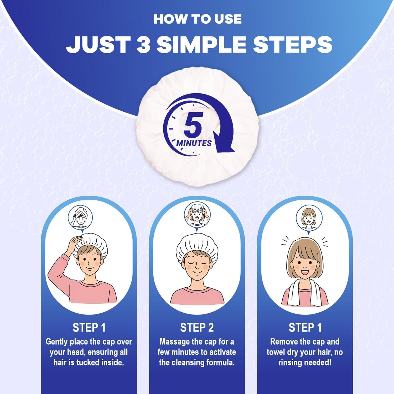 Gorro de Champú Sin Enjuague MedVance - Paquete de 4 Unidades