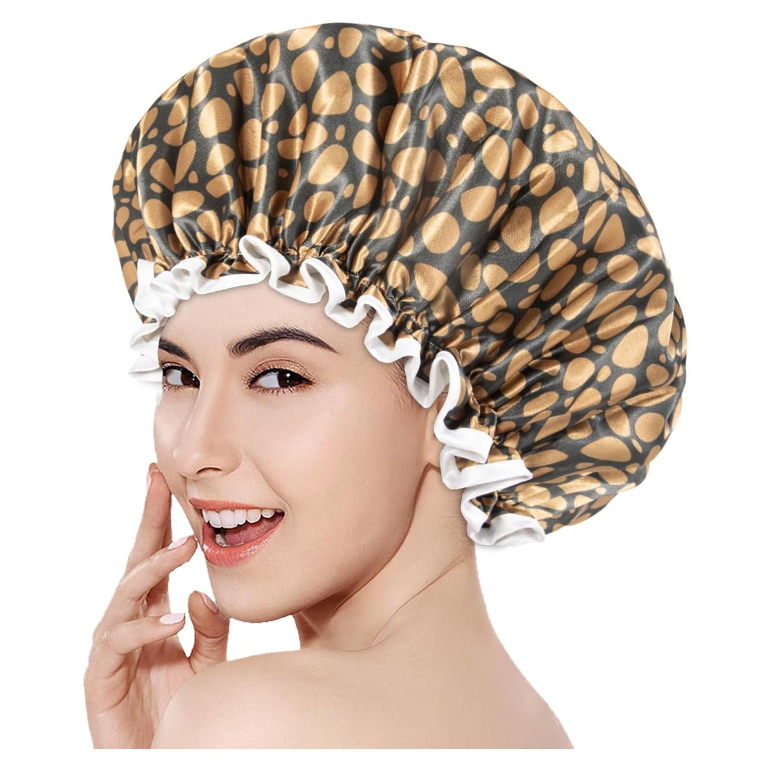 Gorro de Ducha Aquior Doble Forro Impermeable Leopardo