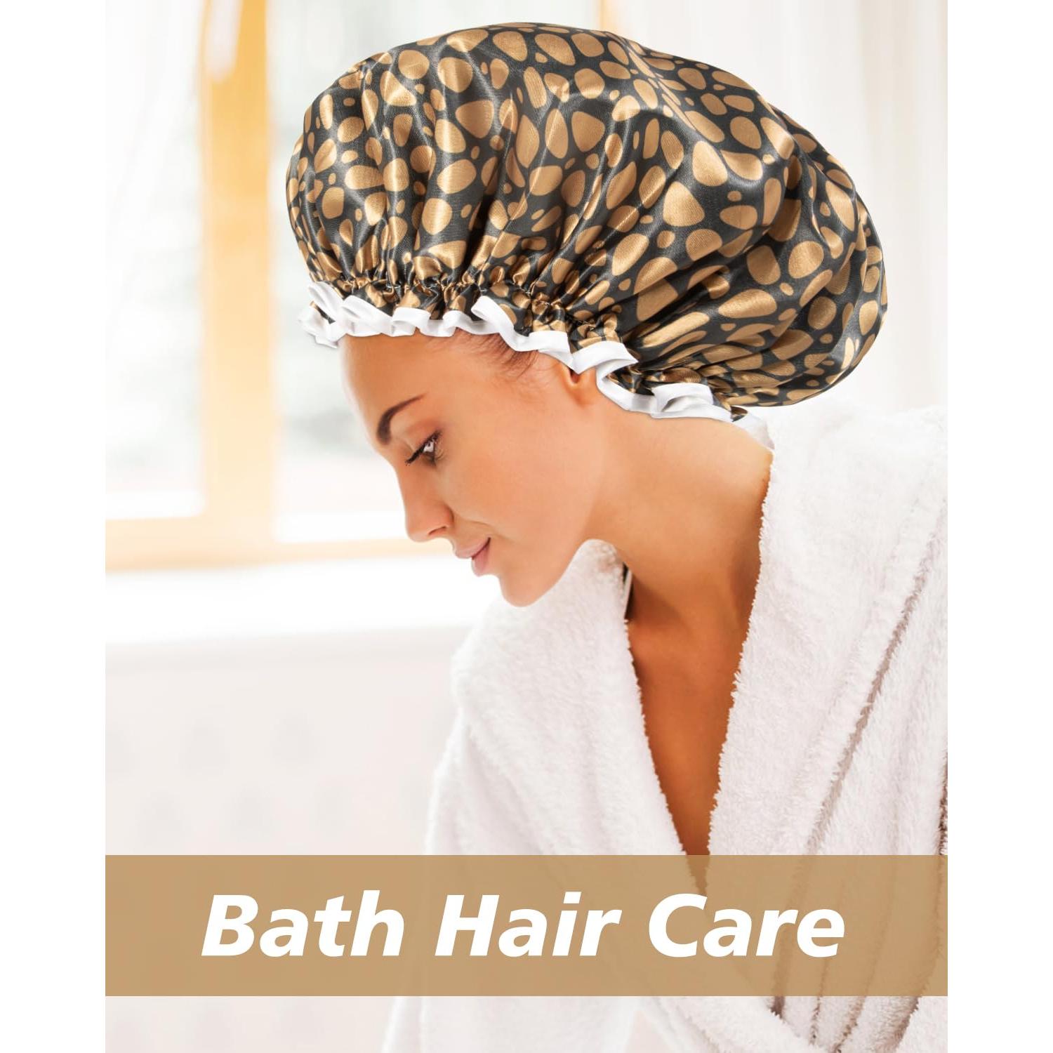 Gorro de Ducha Aquior Doble Forro Impermeable Leopardo