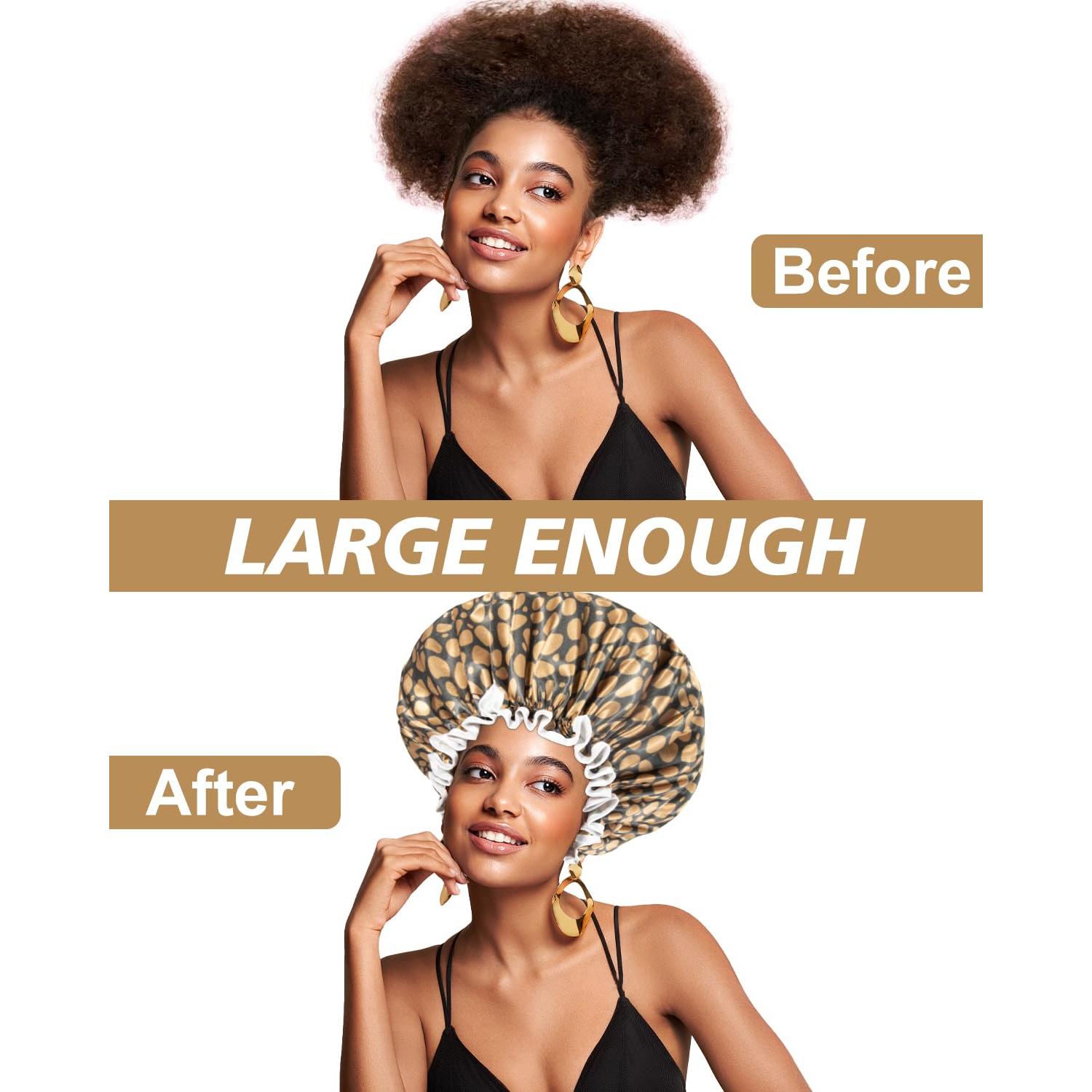 Gorro de Ducha Aquior Doble Forro Impermeable Leopardo