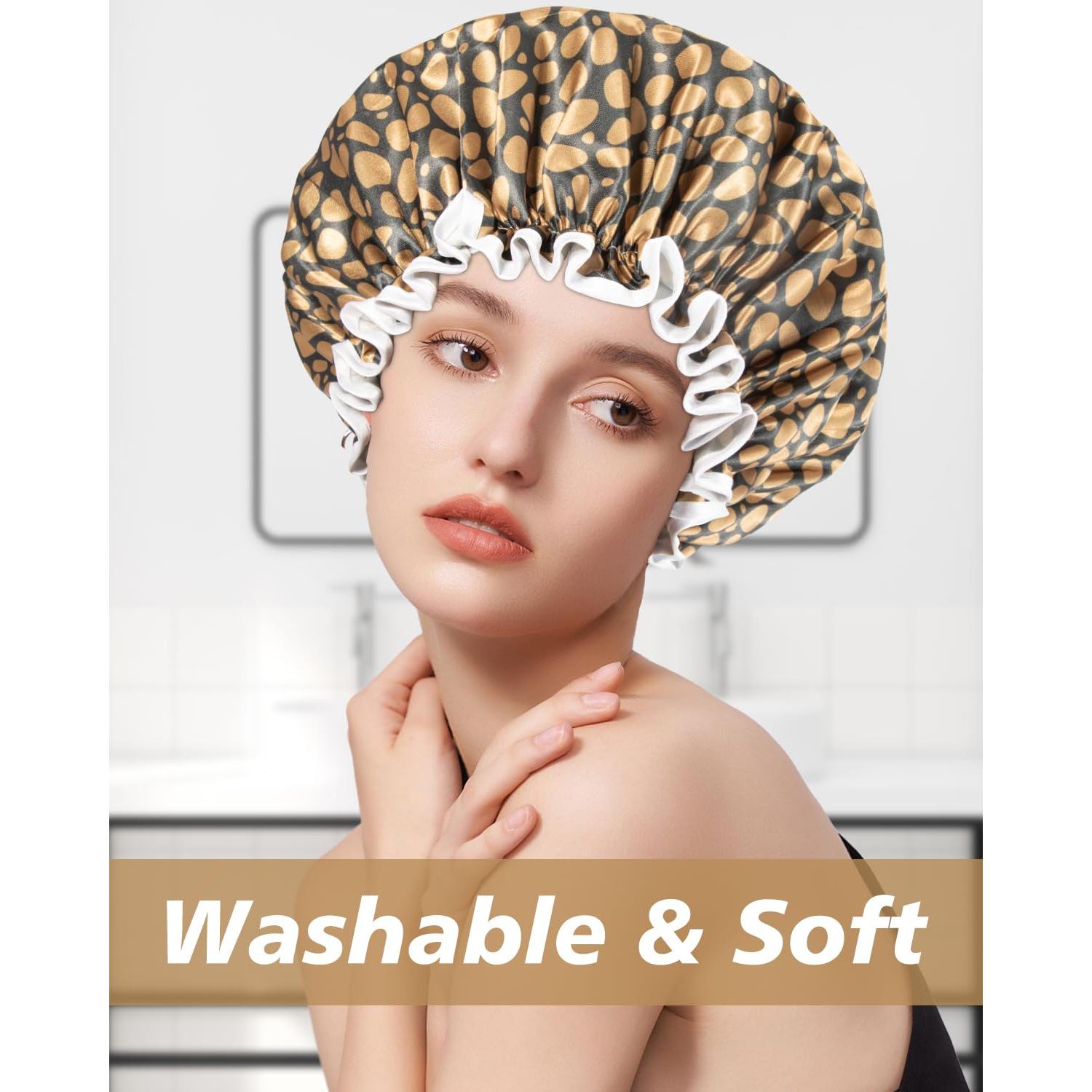 Gorro de Ducha Aquior Doble Forro Impermeable Leopardo
