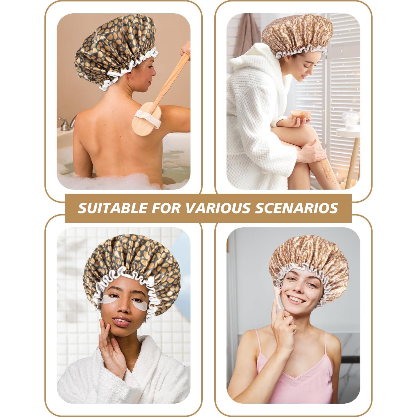 Gorro de Ducha Aquior Doble Forro Impermeable Leopardo