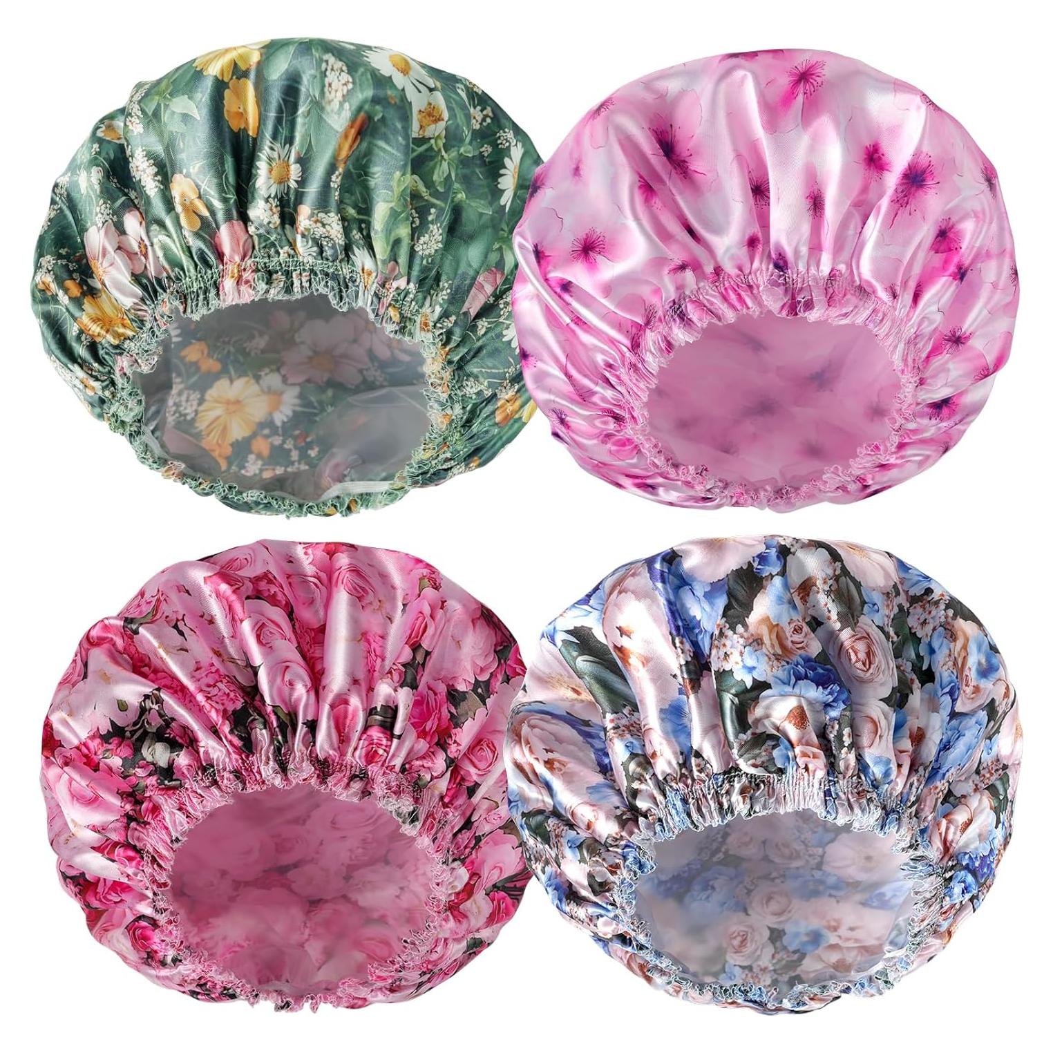 4 Gorras de Ducha Reutilizables CHFONG - Impermeables y Elásticas