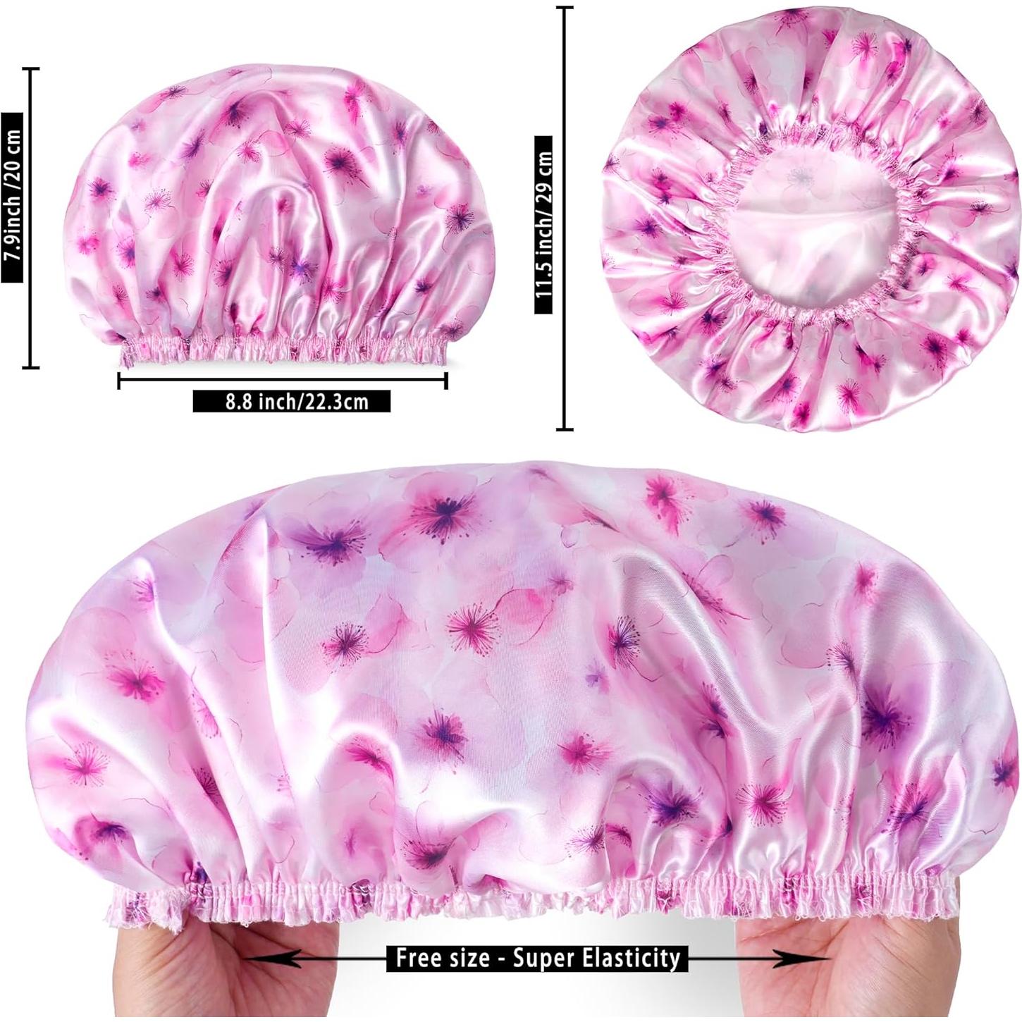 4 Gorras de Ducha Reutilizables CHFONG - Impermeables y Elásticas