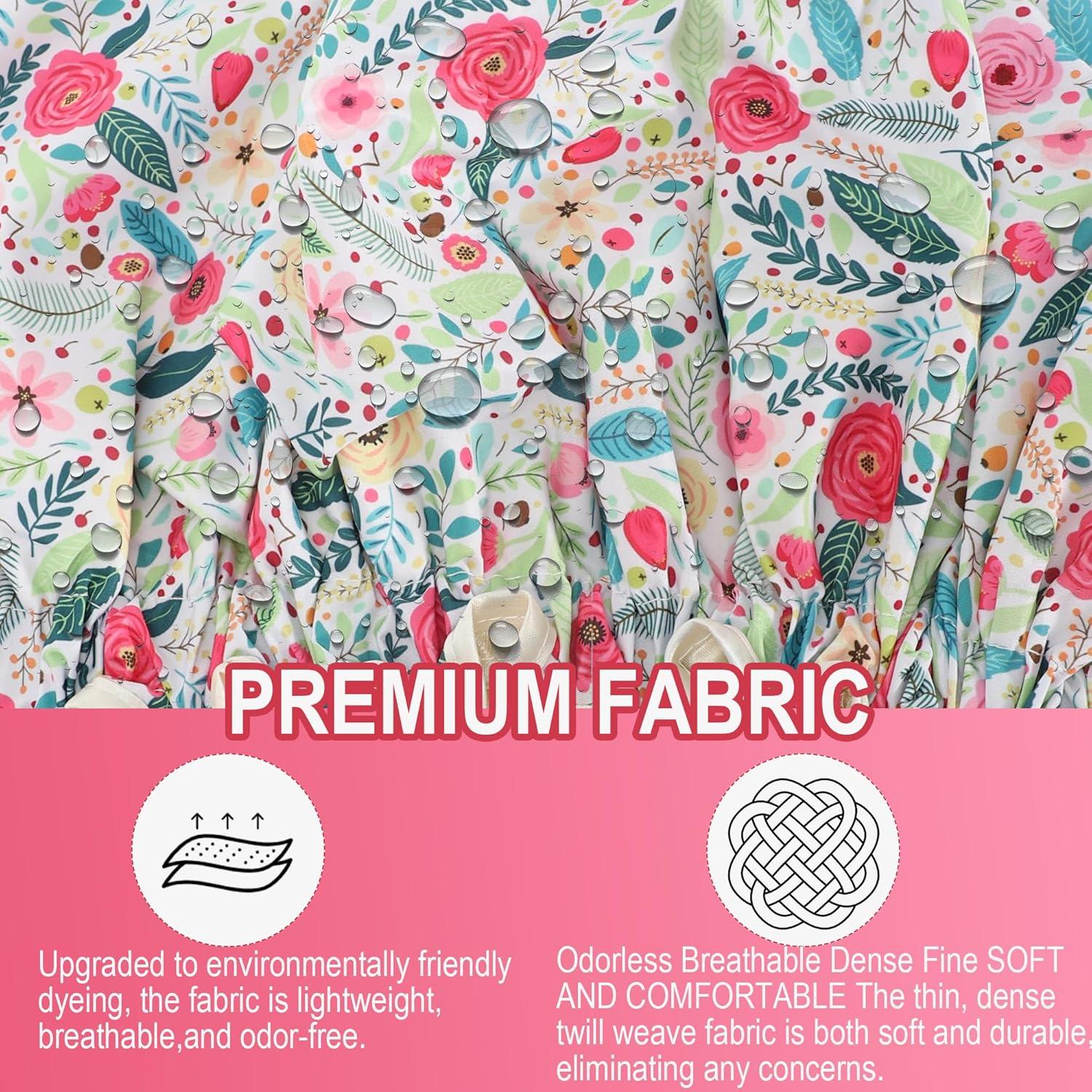 Gorro de Ducha Reutilizable TSHELOVE Rojo Floral Extra Grande