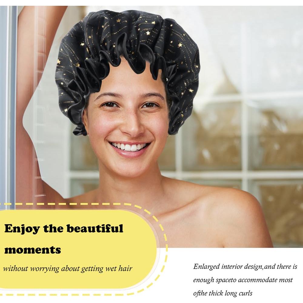 Gorras de Ducha Reutilizables TCOTBE 4 Piezas Doble Capa