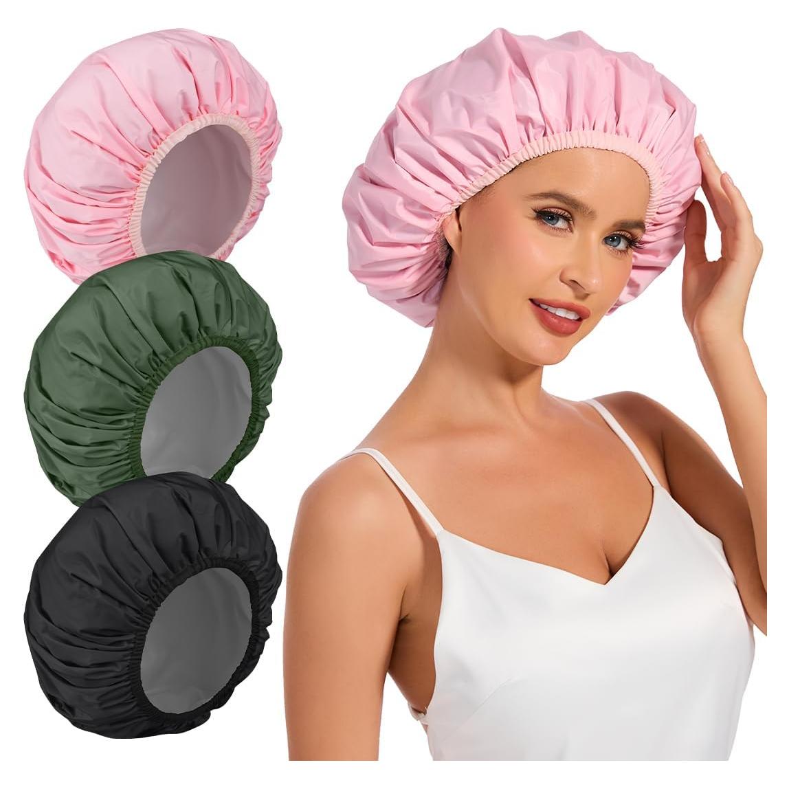 Gorros de Ducha Reutilizables Kafteri 3Pcs Impermeables